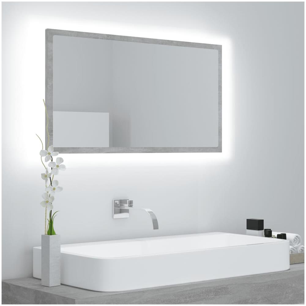 Specchio da Bagno a LED Grigio 80x8,5x37 cm in Acrilico - Foto 1