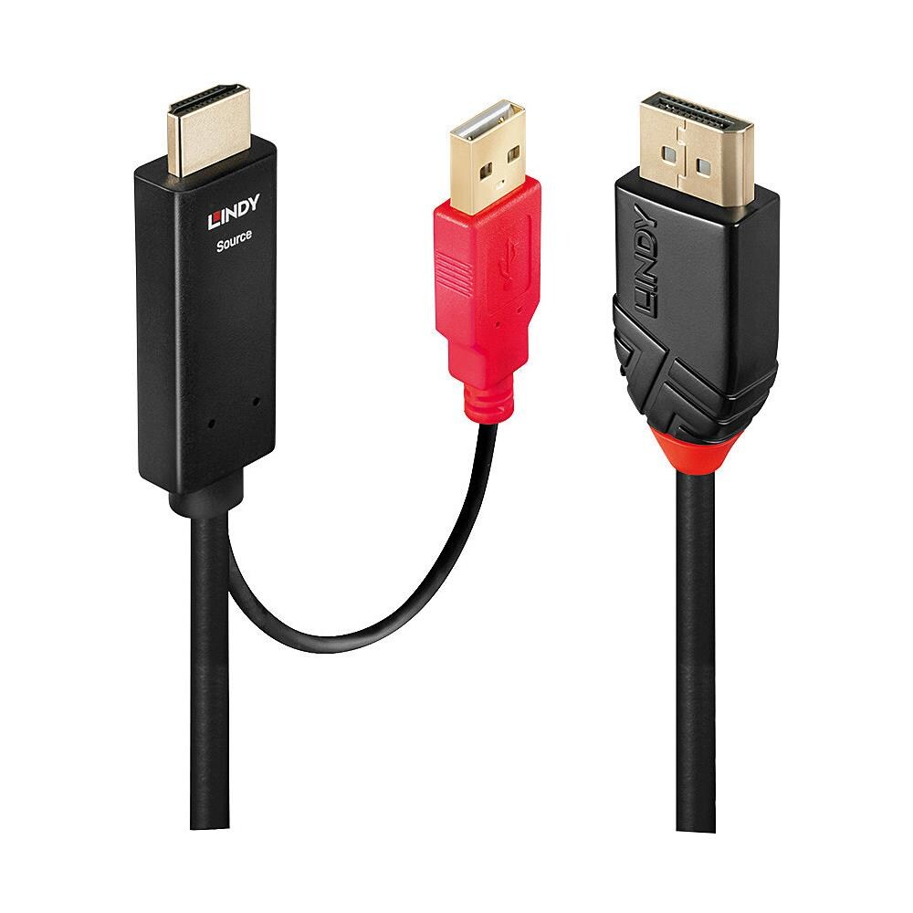 41428 cavo di interfaccia e adattatore DisplayPort HDMI A / USB A Nero, Rosso - Foto 1