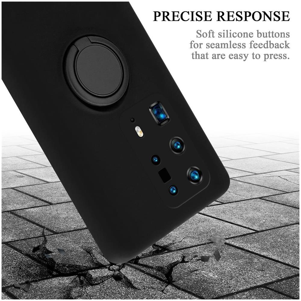 Custodia Compatibile Con Huawei P40 Pro+ In Liquid Nero - Coperchio Protettivo In Silicone Tpu Flessibile Con Anello - Foto 8