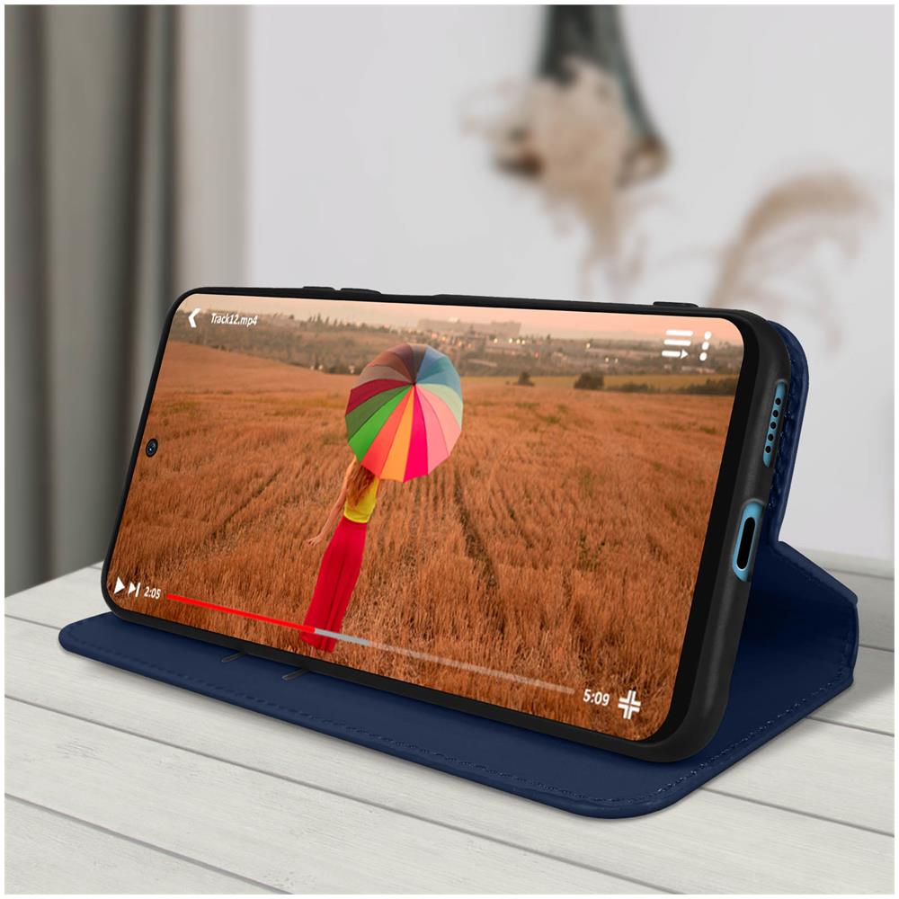 Custodia Xiaomi Poco M4 Pro 4g Portafoglio Funzione Supporto Video Blu - Foto 2
