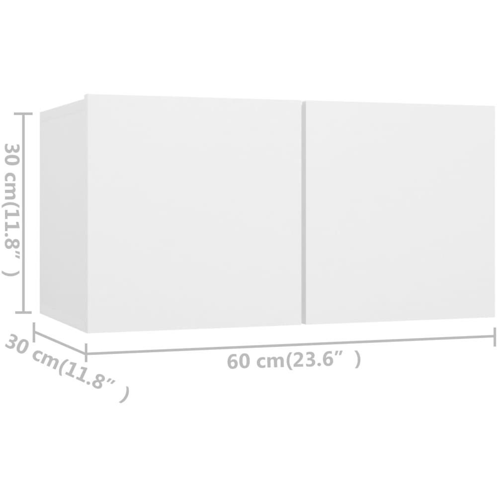 Set Mobili Porta TV 7 pz Bianco in Legno Multistrato - Foto 6