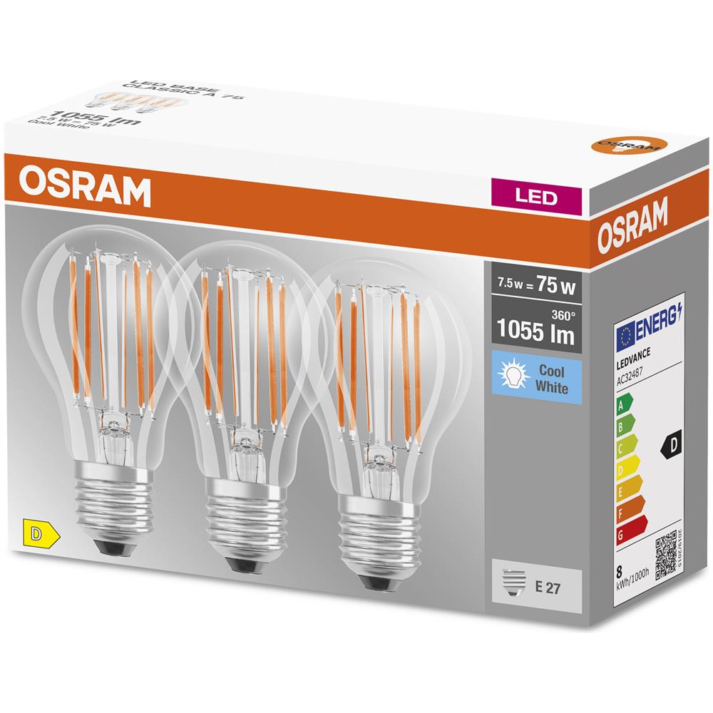 Lampada Led | Attacco: E27 | Cool White | 4000 K | 7,50 W | Sostituzione Per 75 W Incandescent Bulb | Chiaro | Led Base Classic A [ classe Di Efficienza Energetica D] - Foto 2