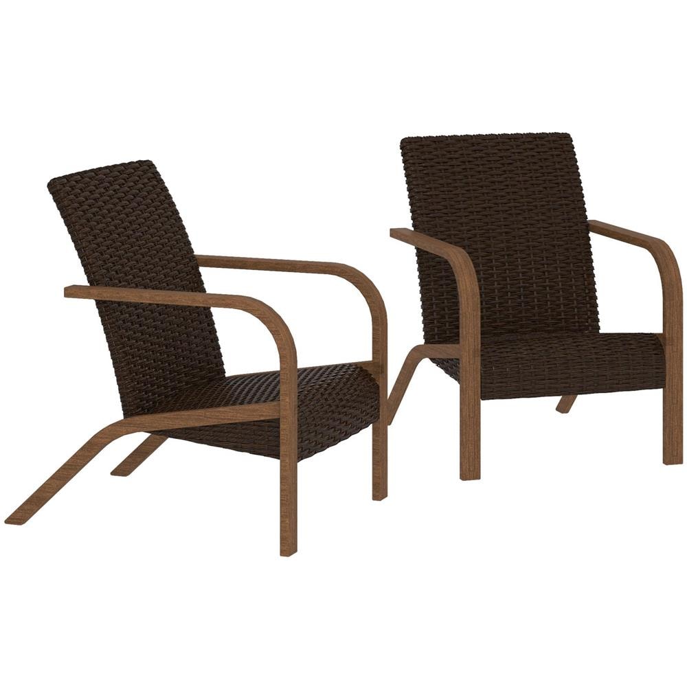 Patio Set Di 2 Poltrone Lounge In Resina Marrone Scuro - Foto 1