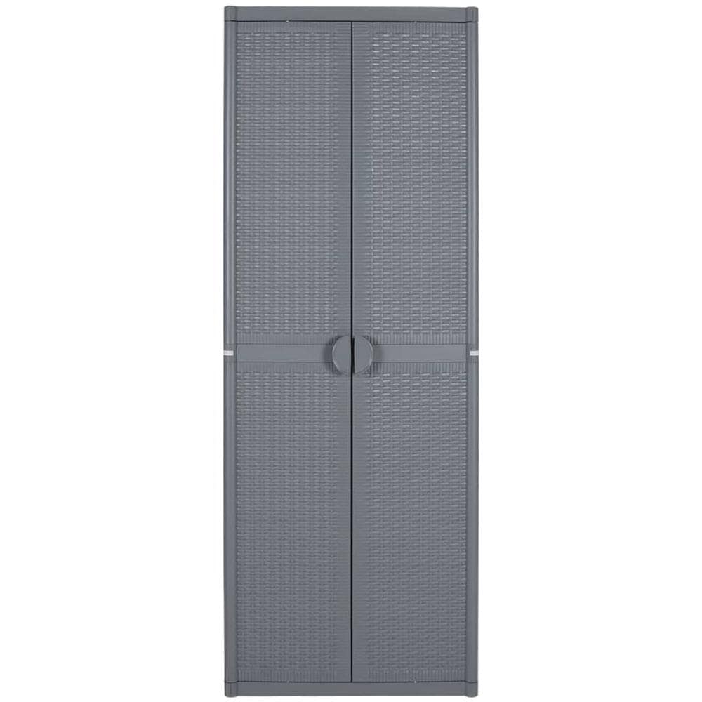 Armadio Da Giardino Grigio 65x45x172 Cm In Rattan Pp - Foto 2