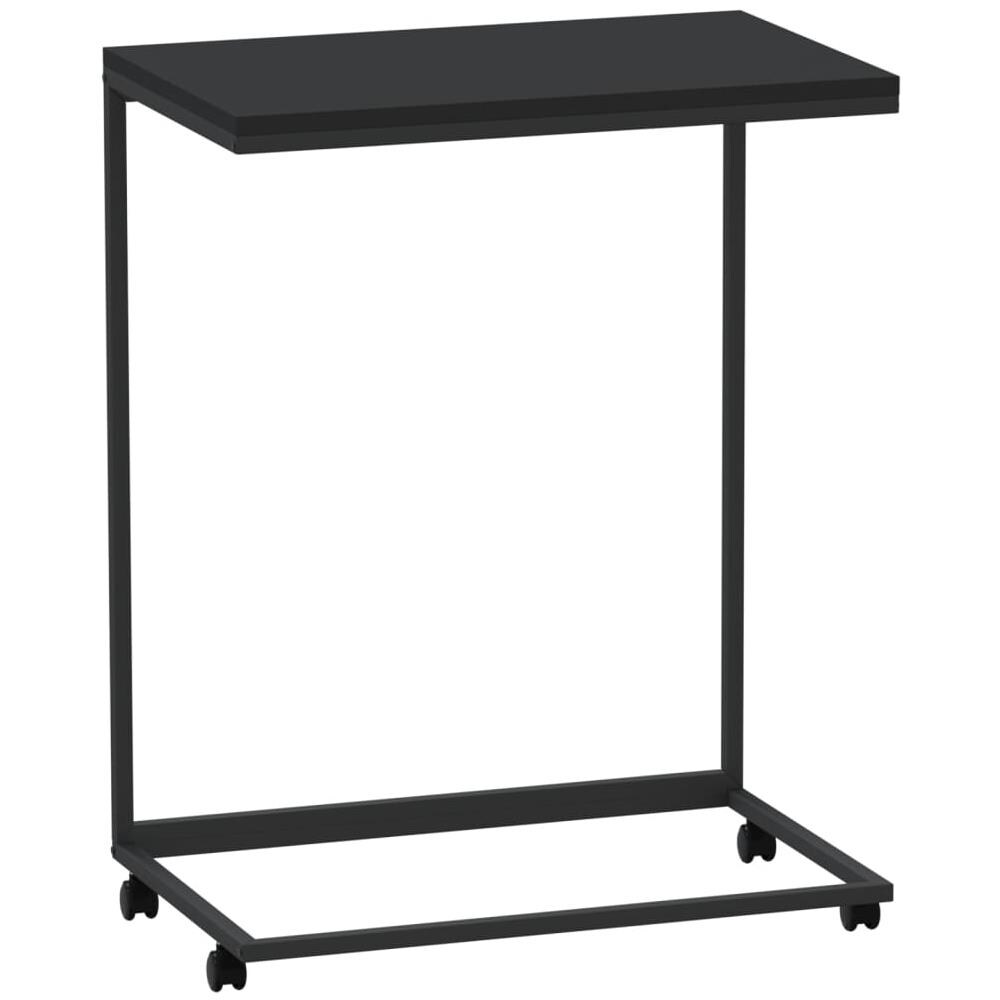 Tavolino Con Ruote Nero 55x35x70 Cm In Legno Multistrato - Foto 2