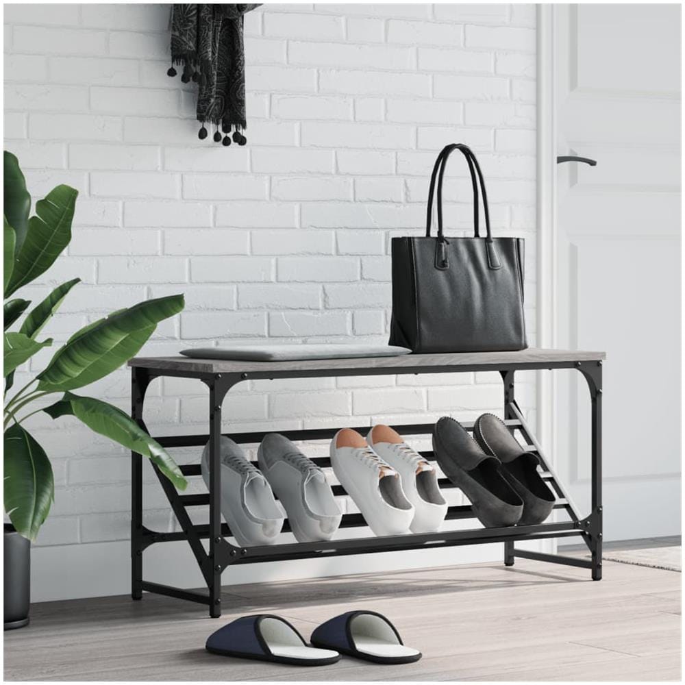 Scarpiera Grigio Sonoma 90x30x45 Cm In Legno Multistrato - Foto 1