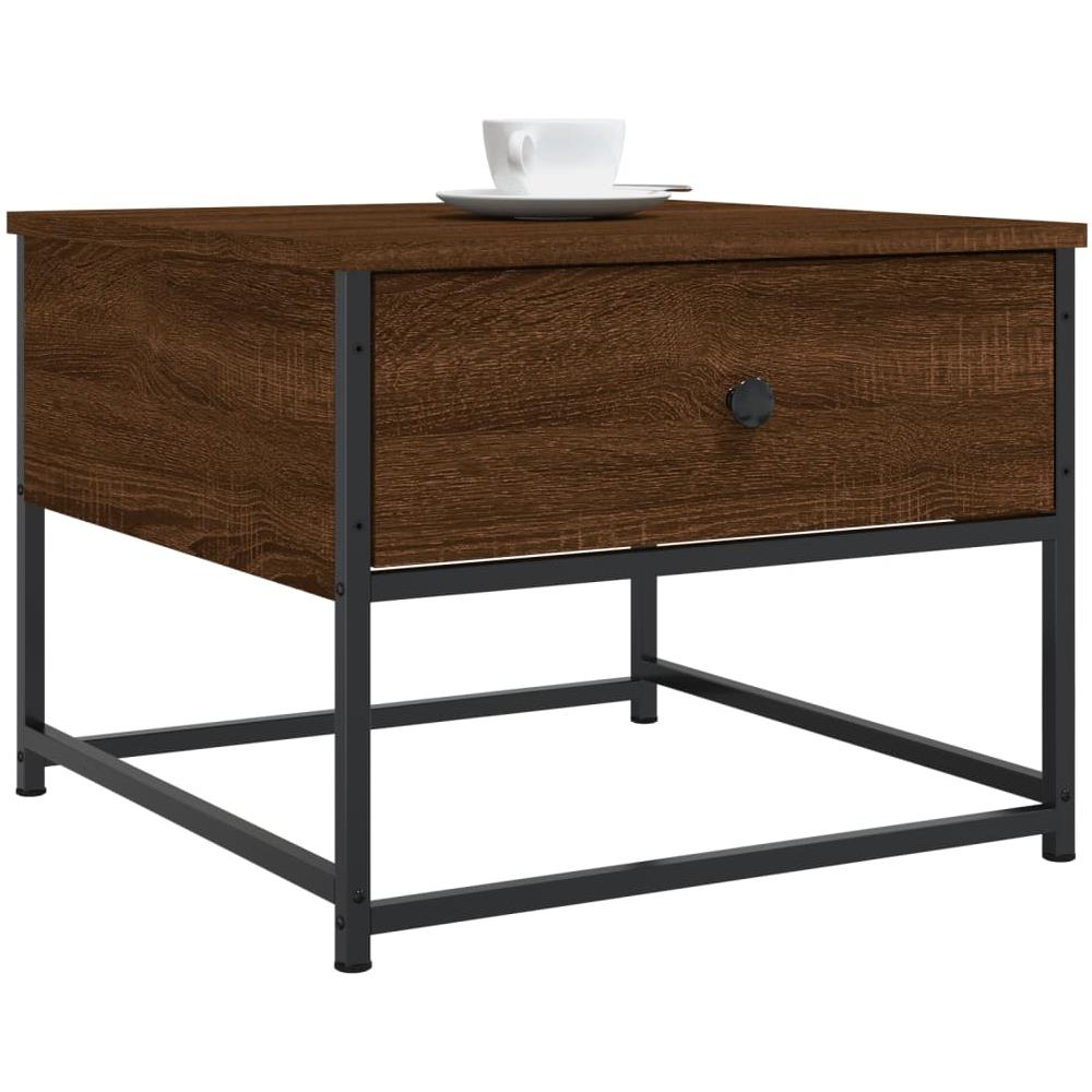 Tavolino Da Salotto Rovere Marrone 51x51x40cm Legno Multistrato - Foto 3