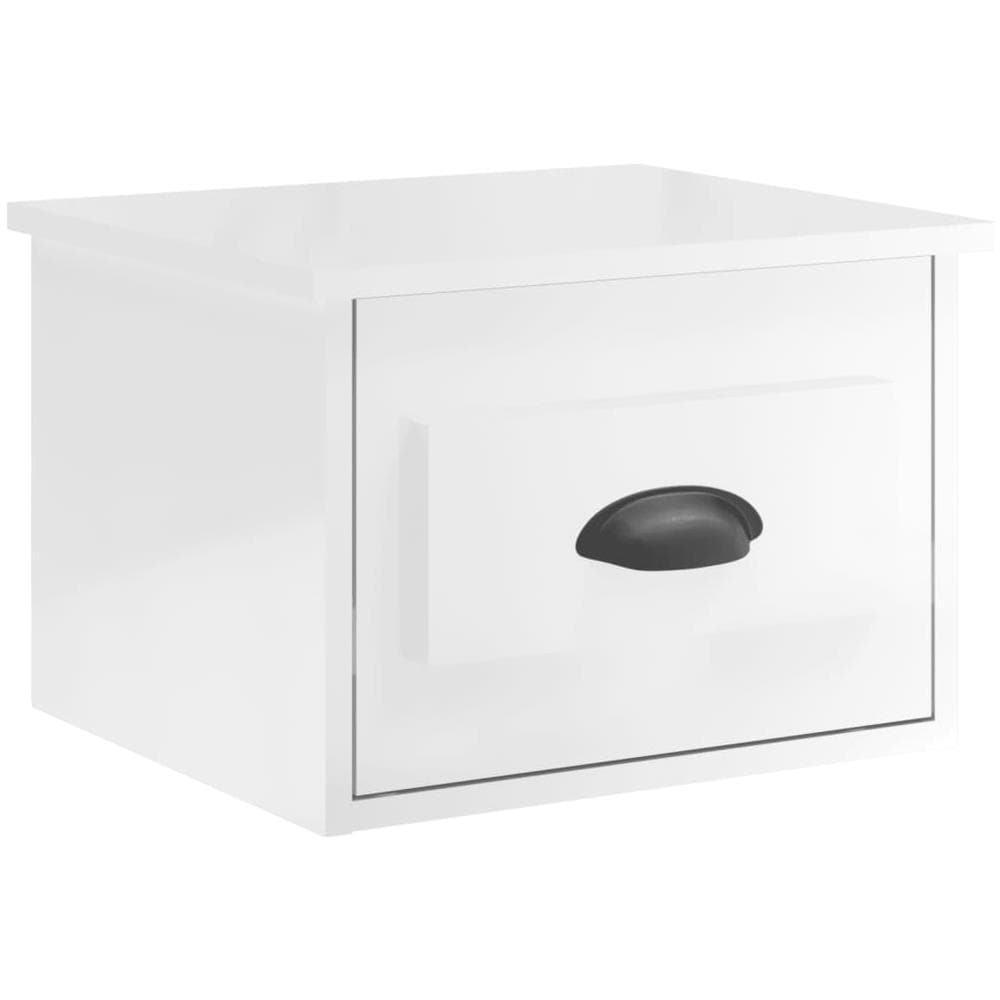 Comodino A Parete Bianco Lucido 41,5x36x28 Cm - Foto 2