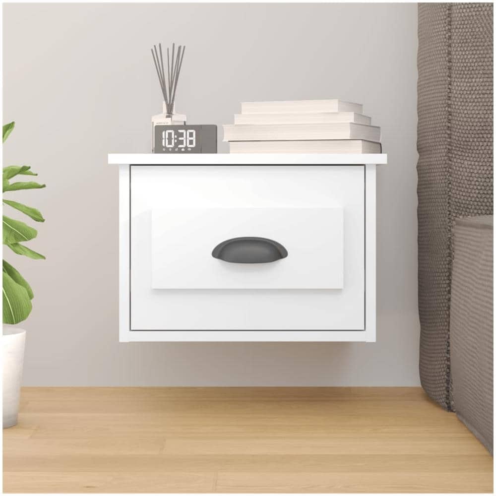Comodino A Parete Bianco Lucido 41,5x36x28 Cm - Foto 1