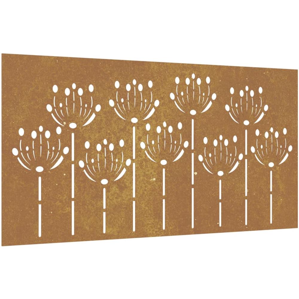 Decorazione Muro Da Giardino 105x55 Cm Fiore In Acciaio Corten - Foto 2