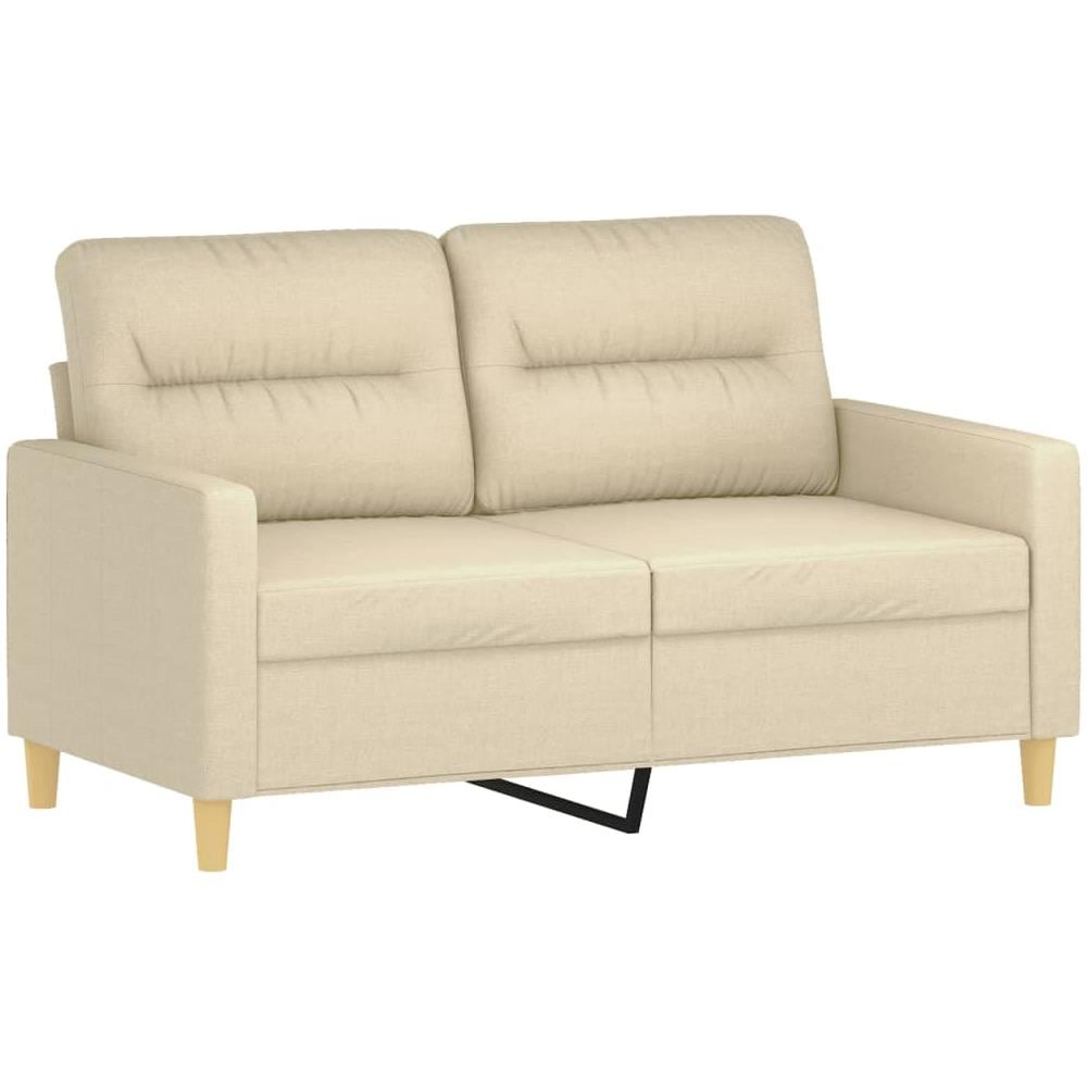 Set Di Divani 3 Pz Con Cuscini Crema In Tessuto - Foto 3