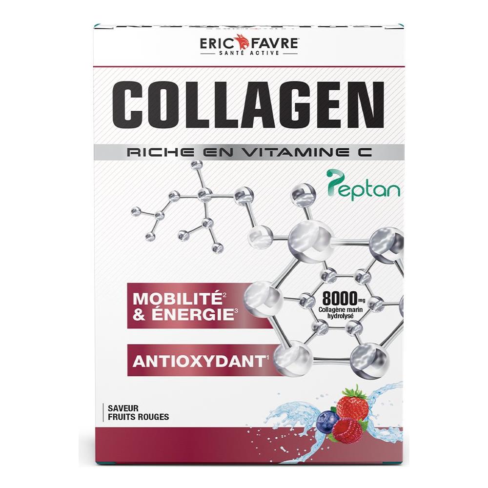 Collagen Peptan Sapore Frutti Rossi 8 Stick Mobilità, Energia, Antiossidante Eric Favre - Foto 1
