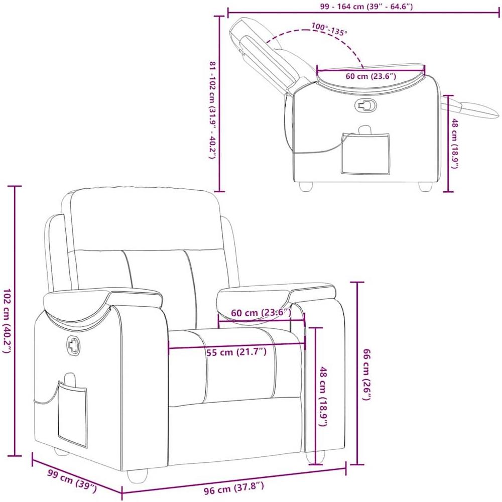 Poltrona Massaggiante Reclinabile Grigio Chiaro in Tessuto - Foto 10