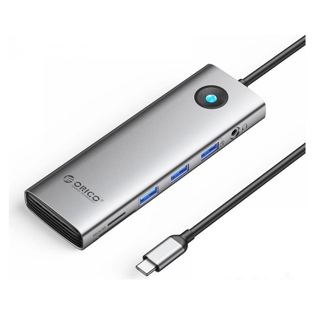 PW11-10P Docking Station USB-C to 3*USB3.0/USB-C /HDMI /VGA /SD /TF /GLAN - Foto 1