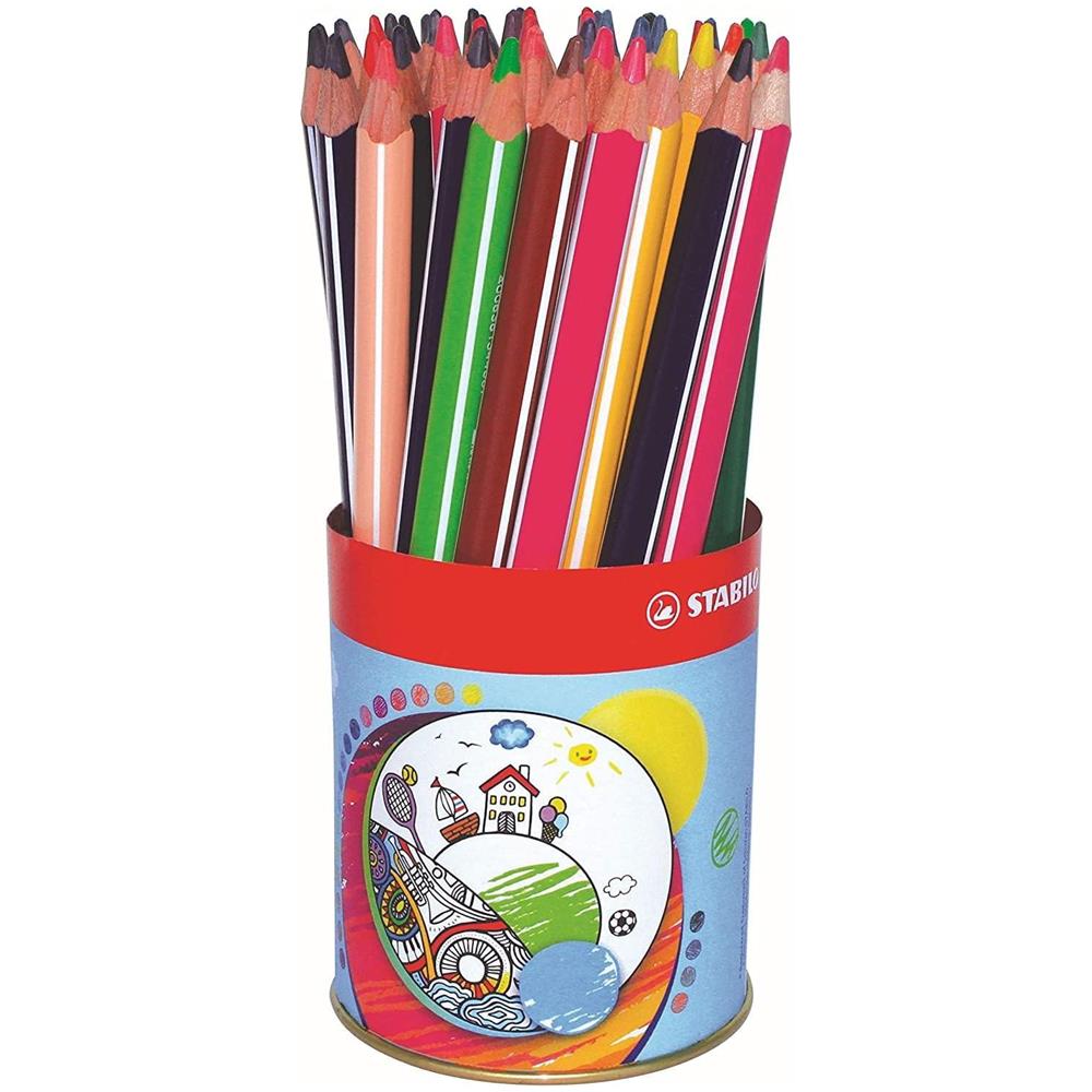 Trio thick - Matita colorata triangolare - Contenitore in metallo da 38 - 12 colori assortiti - Foto 1