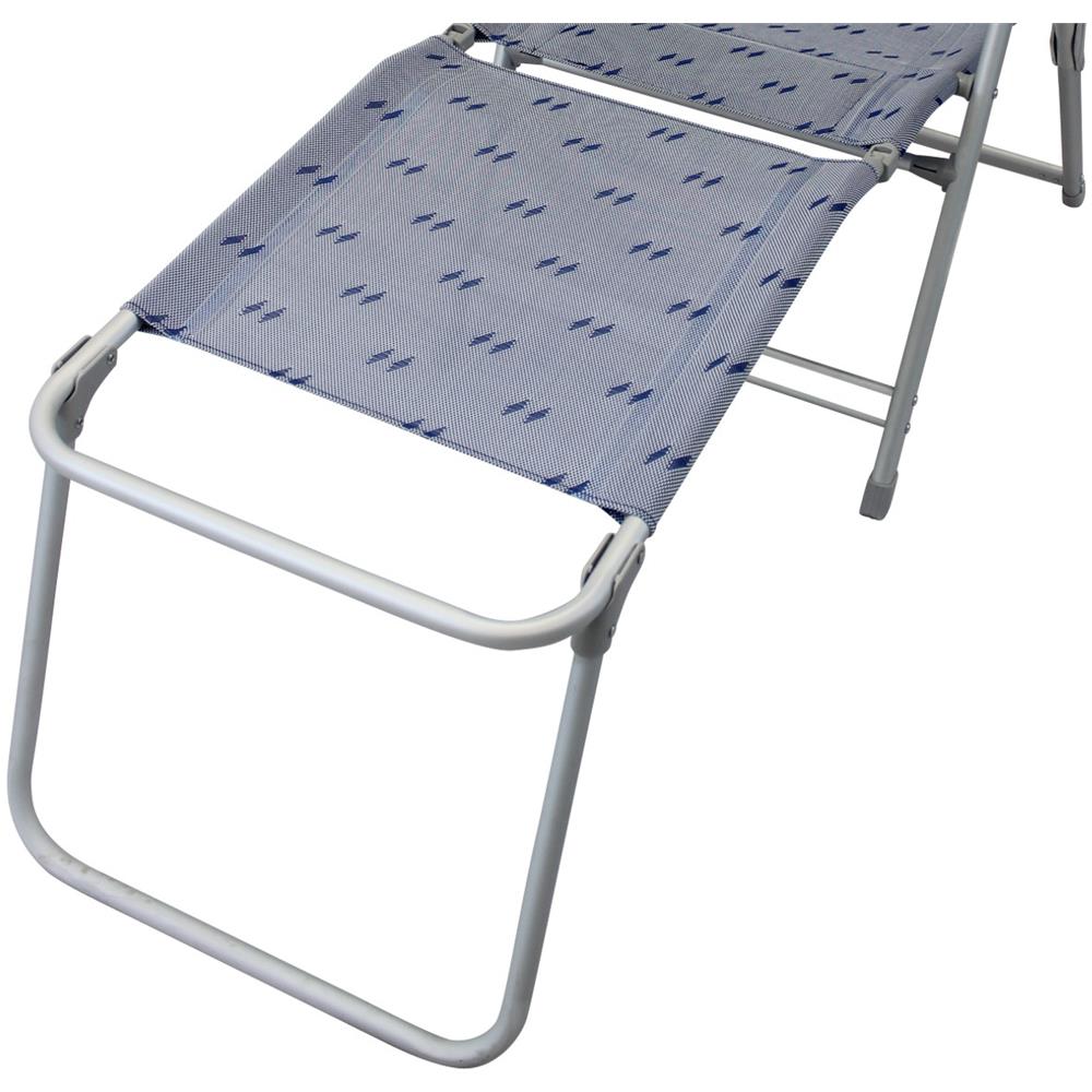 Poggiapiedi In Textilene Azzurro Con Decoro Per Campeggio Spiaggia Mare Piscina Giardino - Foto 1