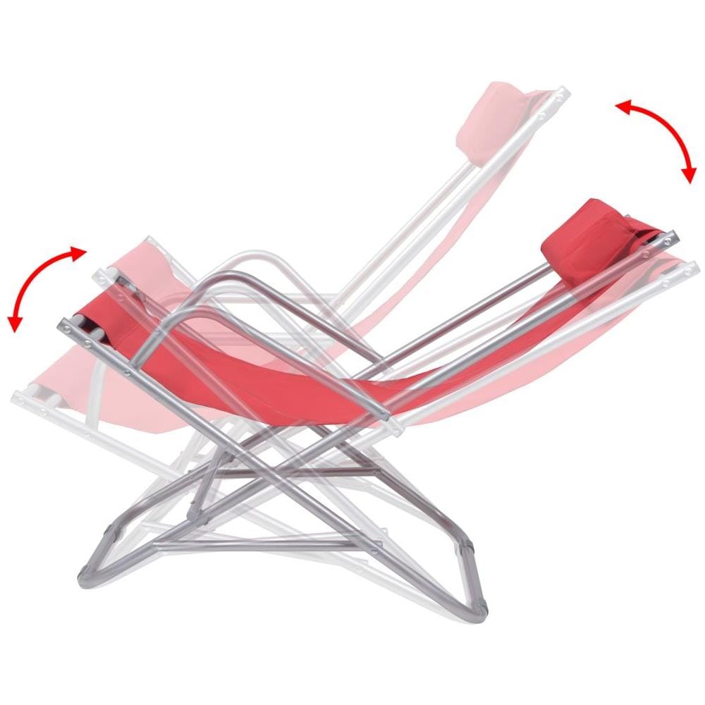 Sedie a Sdraio Reclinabili Set 2pz Rosso in Acciaio 69x61x94 cm - Foto 7