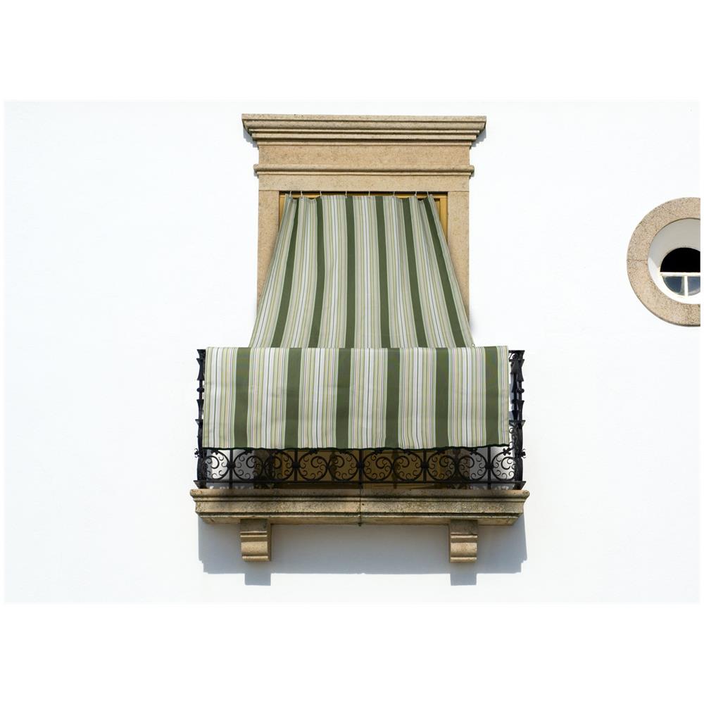 Tenda Da Sole A Caduta Per Esterno Balcone Casa Telo Ombra Modello Riga Fine 145x300 Verde - Foto 2