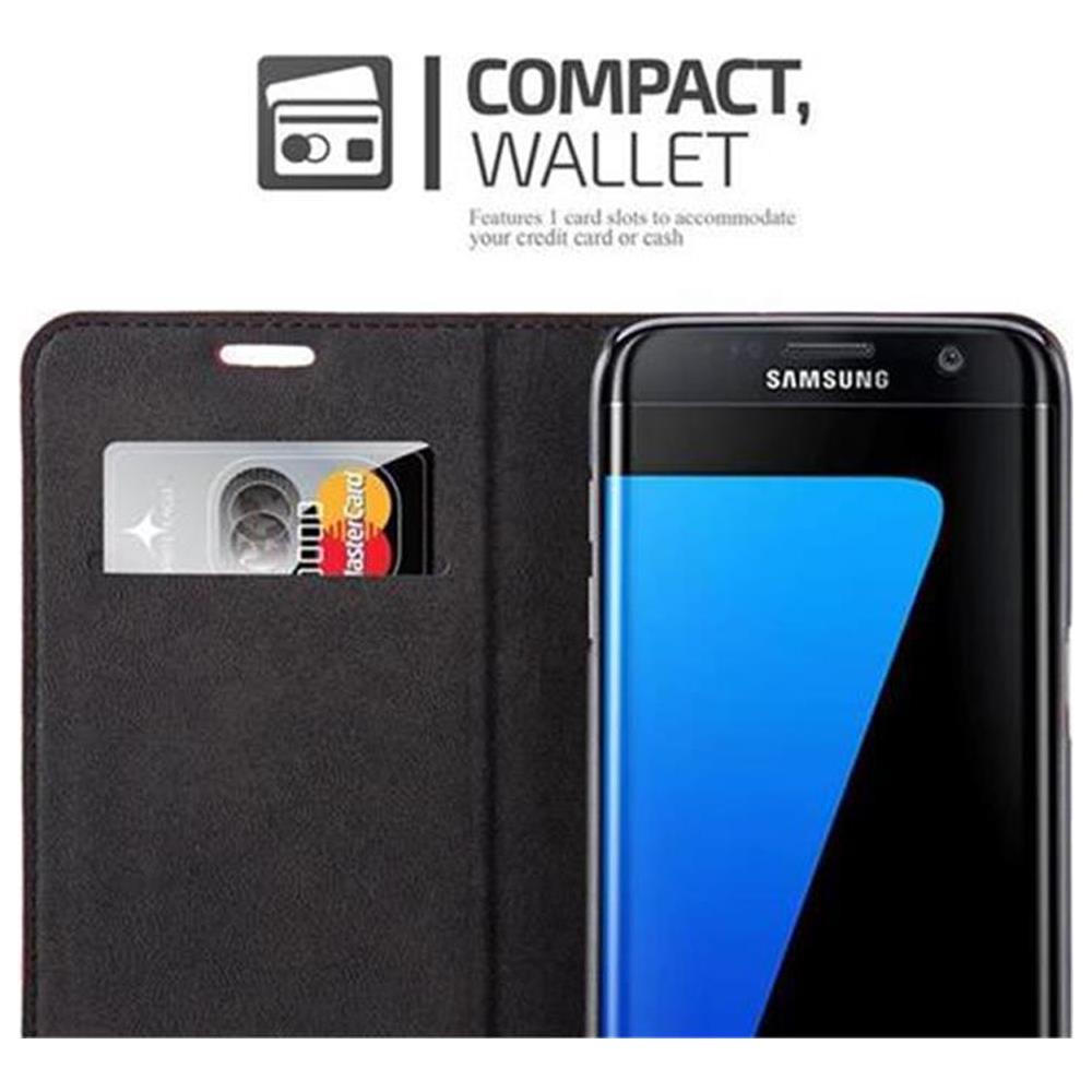 Custodia Compatibile Con Samsung Galaxy S7 Edge In Rosso Mela - Coperchio Protettiva Con Chiusura Magnetica, Funzione Stand E Tasca Per Le Carte - Foto 7