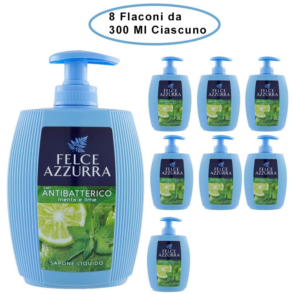 Sapone Liquido Con Antibatterico Menta E Lime 8 Flaconi Da 300 Ml Ciascuno - Foto 2