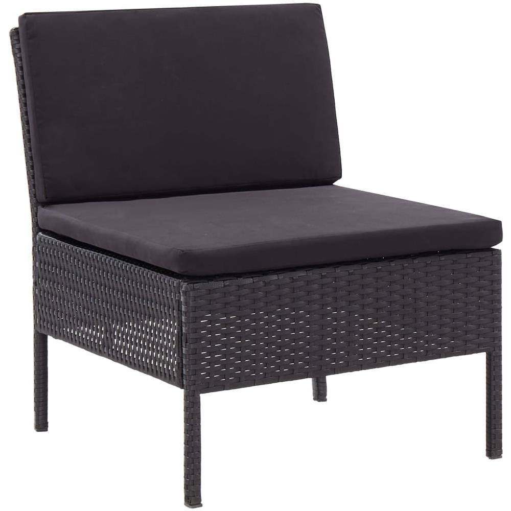Set Divani Da Giardino 6 Pz Con Cuscini In Polyrattan Nero - Foto 1