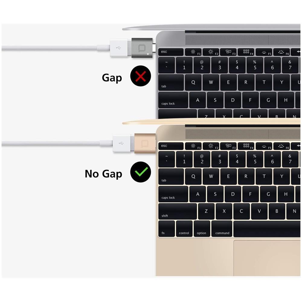 Usb Tipo C A Usb 3.0 Adapter Thunderbolt 3 Per Alluminio Usb Adapter Con Indicatore Led Per Macbook Pro 20192018 Macbook Air 2018 Pixel 3 Dell Xps E Altro Tipo C-devices (oro)  - Foto 4