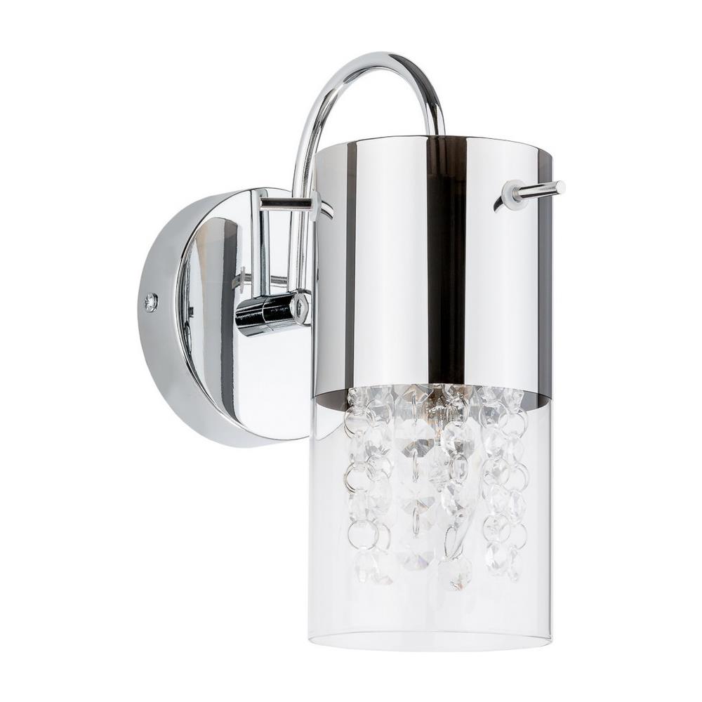 Applique Cromo 1 Luce Con Paralume Trasparente, Attacco E14 - Foto 2
