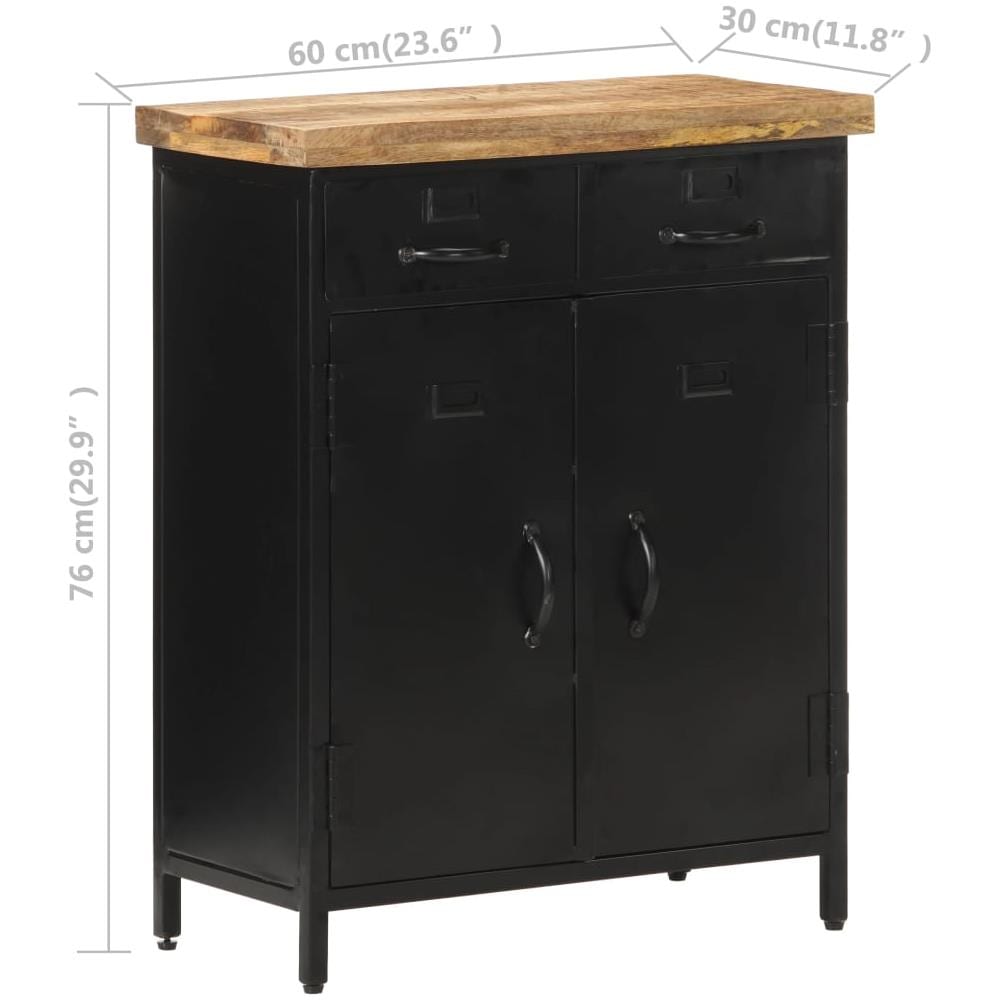 Credenza 60x30x76 Cm In Legno Di Mango Grezzo - Foto 8