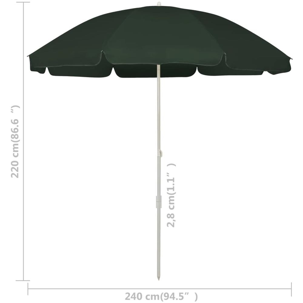 Ombrellone Da Spiaggia Verde 240 Cm - Foto 8