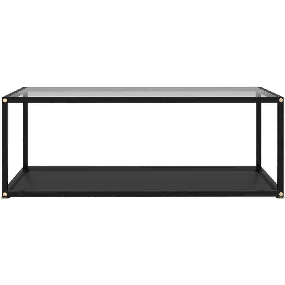 Tavolino Da T Trasparente E Nero 100x50x35 Cm Vetro Temperato - Foto 2