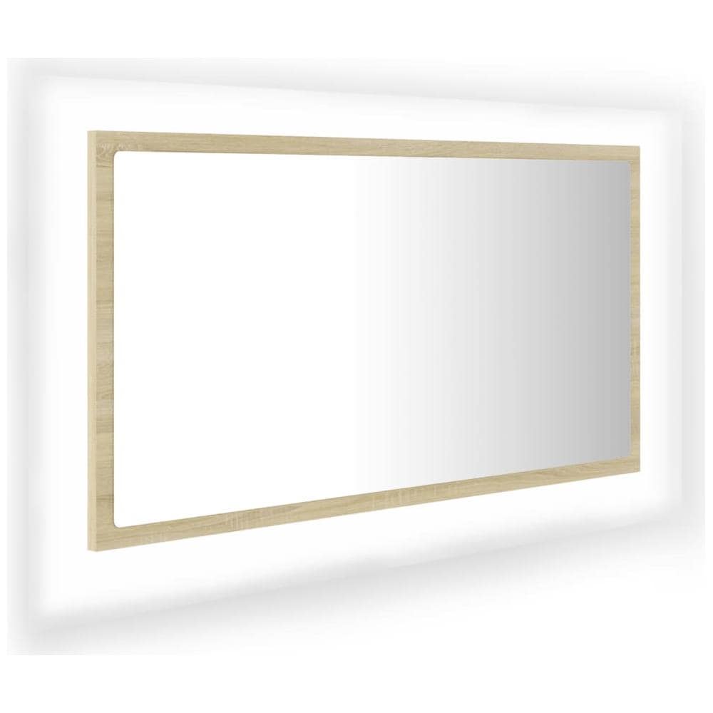 Specchio da Bagno LED Rovere Sonoma 80x8,5x37 cm in Acrilico - Foto 2