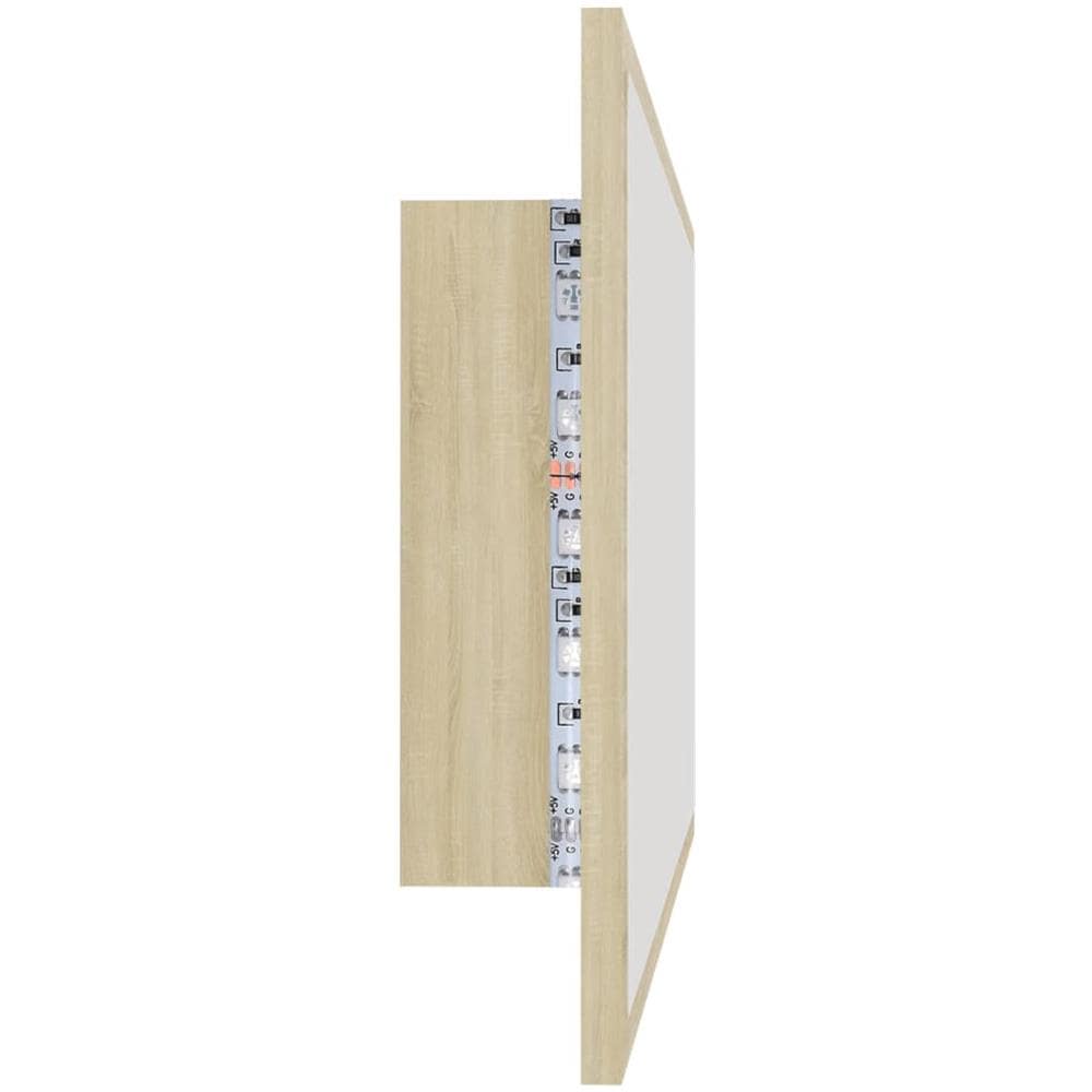 Specchio da Bagno LED Rovere Sonoma 80x8,5x37 cm in Acrilico - Foto 8