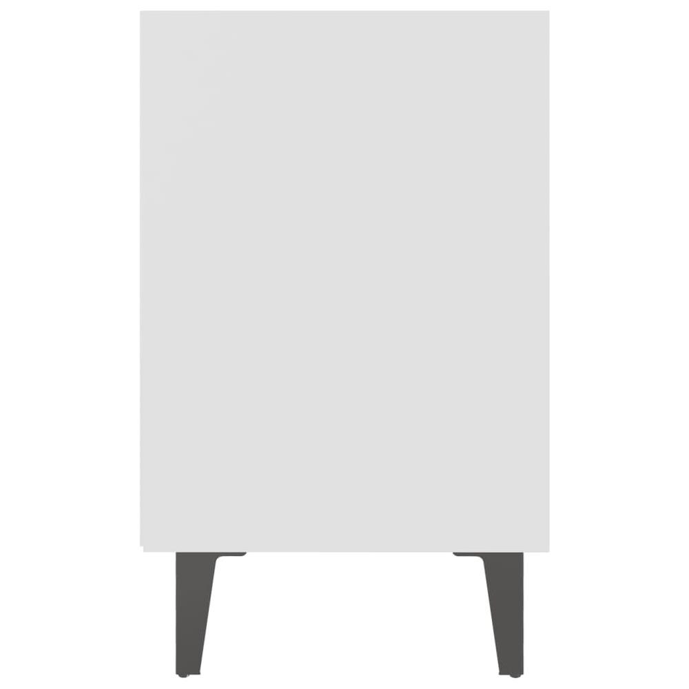 Comodino con Gambe in Metallo Bianco 40x30x50 cm - Foto 2