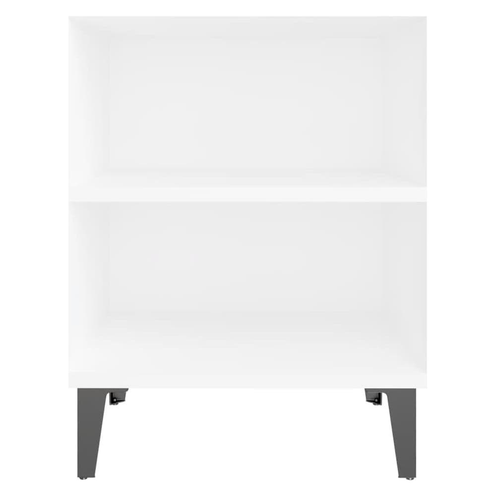 Comodino con Gambe in Metallo Bianco 40x30x50 cm - Foto 6