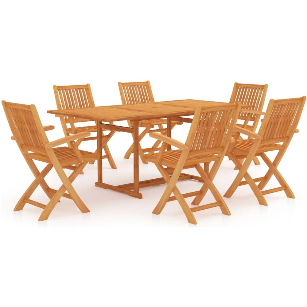 Set da Pranzo da Giardino 7 pz in Legno Massello di Teak - Foto 1