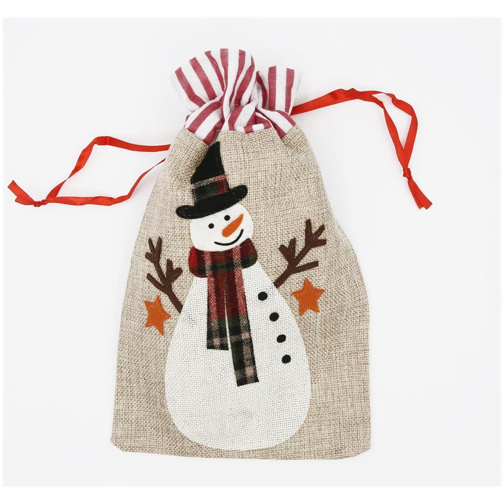 Sacchetto Regalo Di Natale Piccolo Con Pupazzo Di Neve - Foto 2