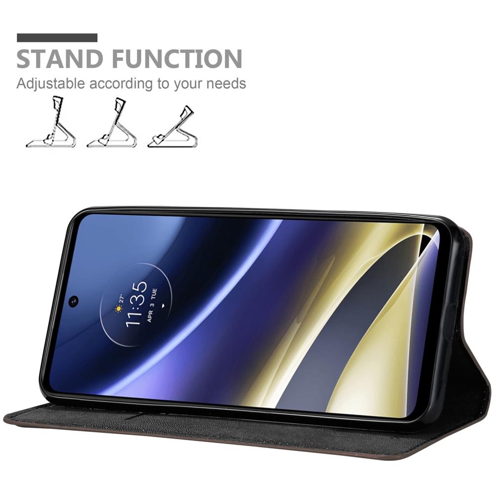 Custodia Compatibile Con Motorola Moto G51 5g In Bruno Caffè - Coperchio Protettiva Con Chiusura Magnetica, Funzione Stand E Tasca Per Le Carte - Foto 2