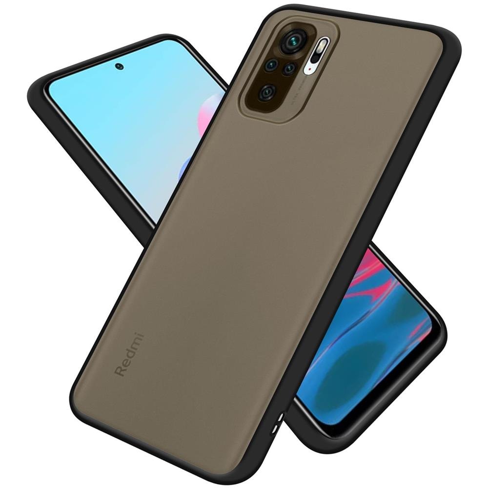 Custodia Compatibile Con Xiaomi Redmi Note 10 In Nero Opaco - Bottoni Rossi - Coperchio Protettivo Ibrido Con Interno In Silicone Tpu E Retro In Plastica Opaca - Foto 1