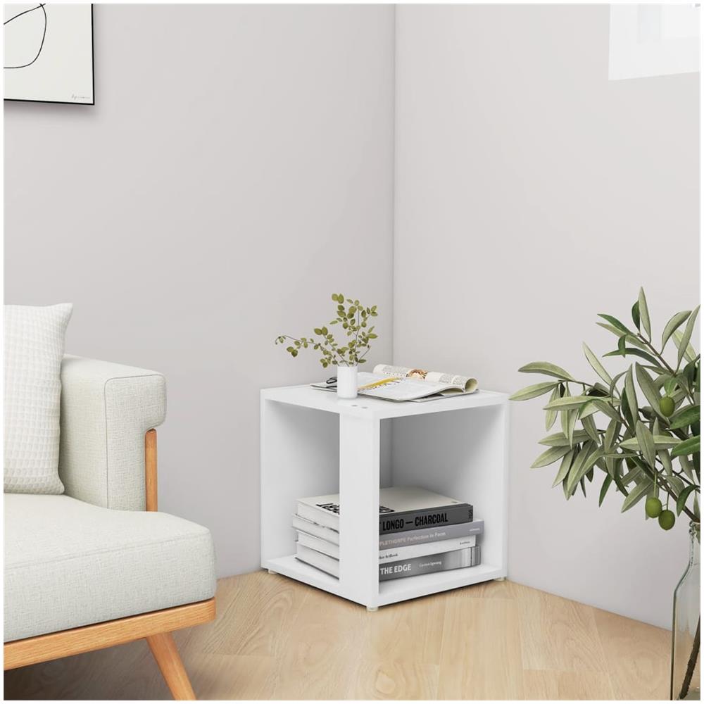 Tavolino Bianco 33x33x34,5 cm in Legno Multistrato - Foto 6