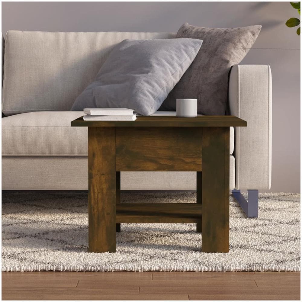 Tavolino da Salotto Rovere Fumo 55x55x42 cm in Truciolato - Foto 3