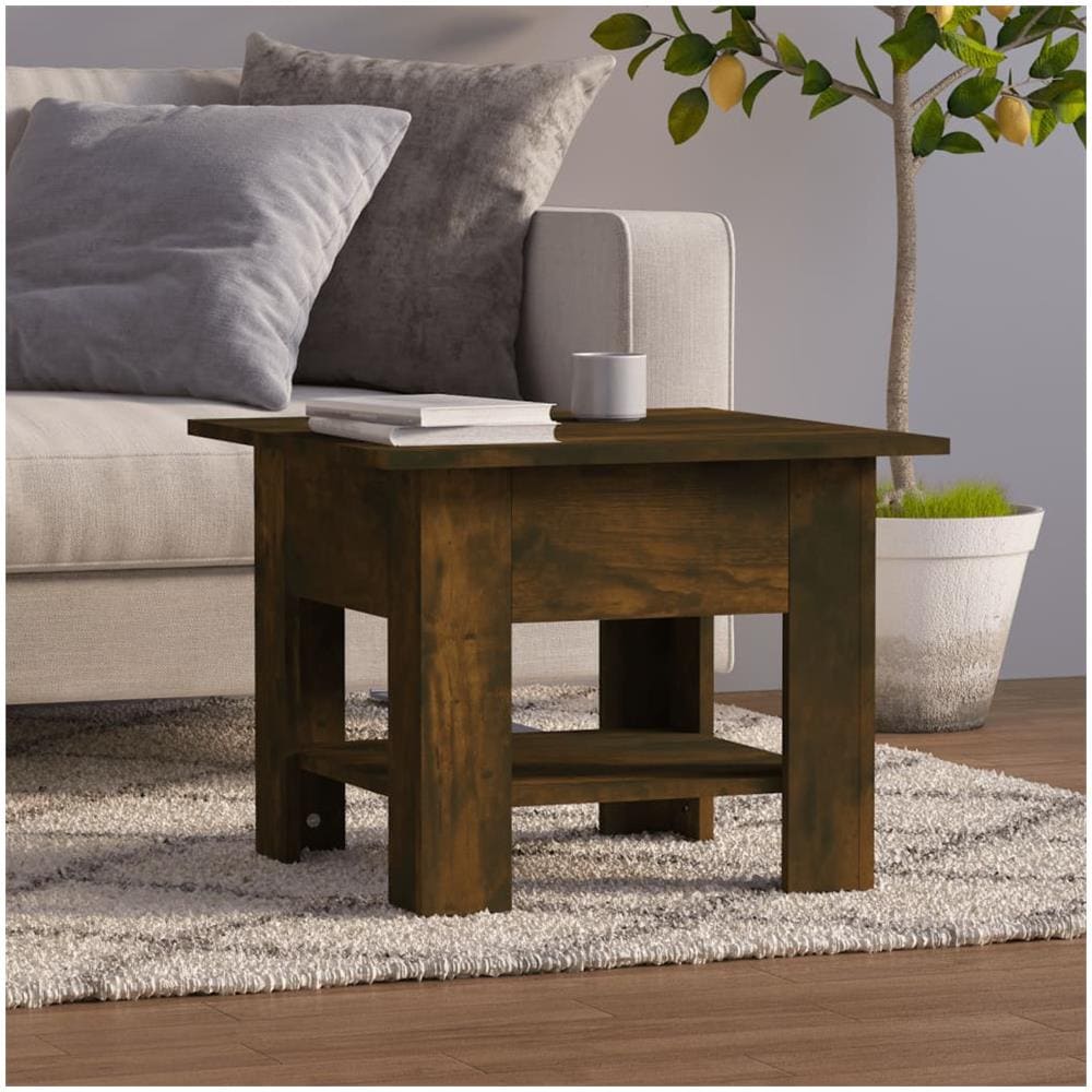 Tavolino da Salotto Rovere Fumo 55x55x42 cm in Truciolato - Foto 1