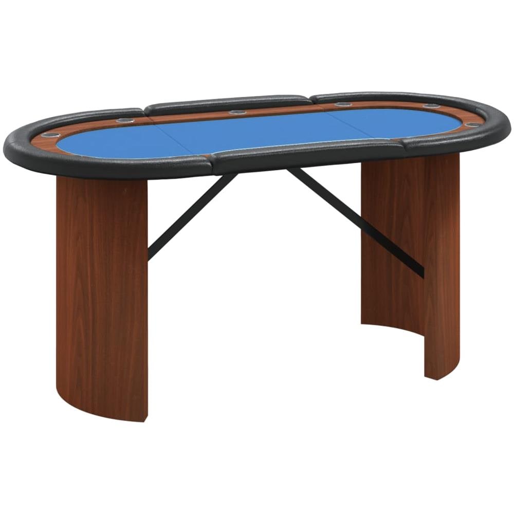 Tavolo Da Poker 10 Giocatori Blu 160x80x75 Cm - Foto 2