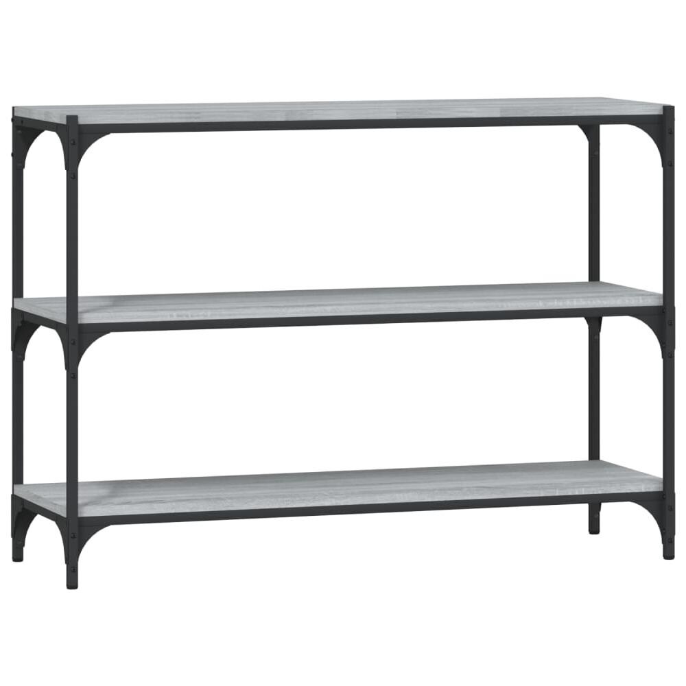 Libreria Grigio Sonoma 100x33x70,5 Cm Legno Multistrato Acciaio - Foto 2