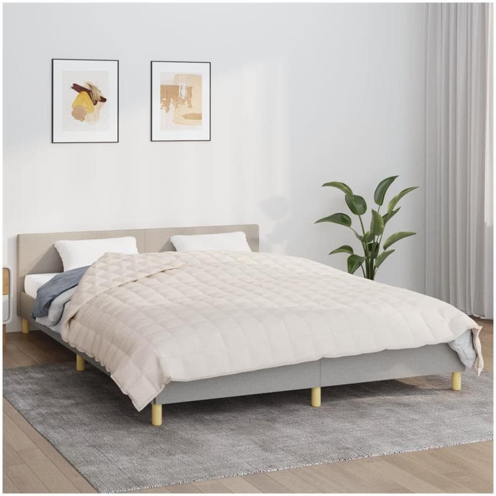 Coperta Ponderata Crema Chiaro 200x200 cm 9 kg Tessuto - Foto 1