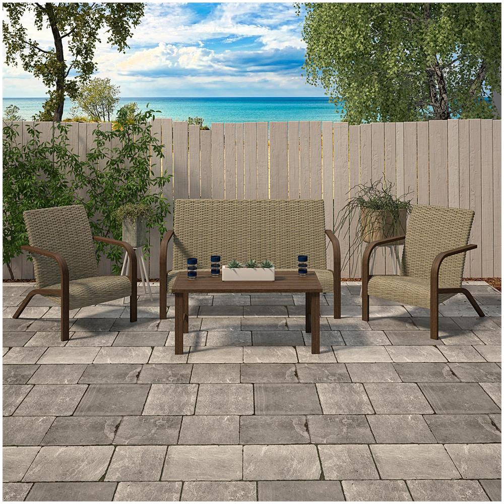 Patio Set Di 2 Poltrone Lounge In Resina Grigia - Foto 6