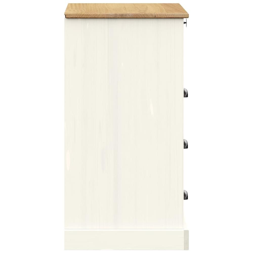 Cassettiera Vigo Bianca 80x40x76 Cm In Legno Massello Di Pino - Foto 2