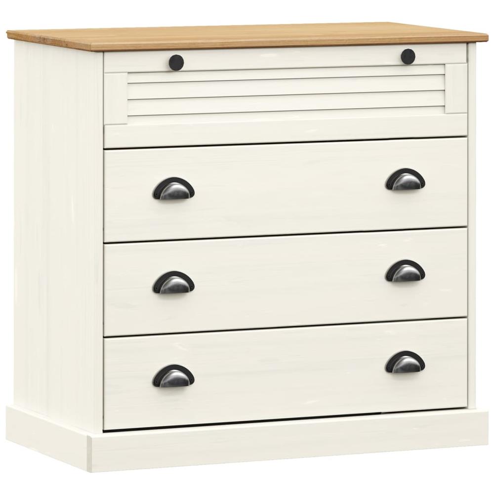 Cassettiera Vigo Bianca 80x40x76 Cm In Legno Massello Di Pino - Foto 1