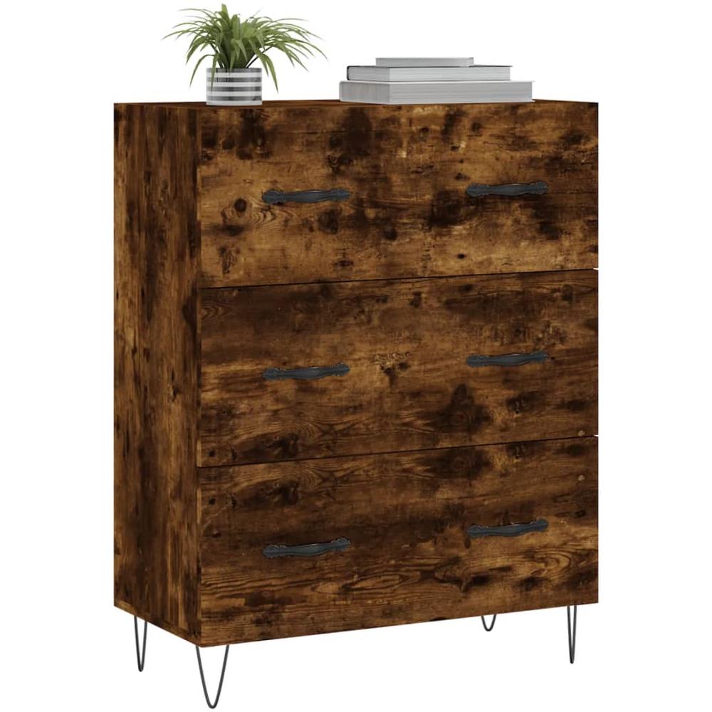 Credenza Rovere Fumo 69,5x34x90 Cm In Legno Multistrato - Foto 3