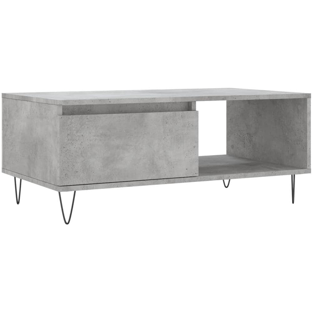 Tavolino Salotto Grigio Cemento 90x50x36,5 Cm Legno Multistrato - Foto 2