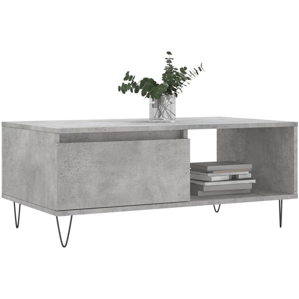 Tavolino Salotto Grigio Cemento 90x50x36,5 Cm Legno Multistrato - Foto 3